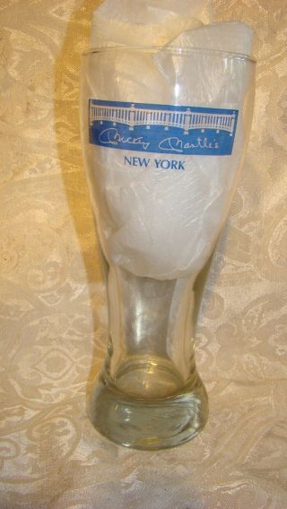 Vintage Mickey Mantle 18 Oz.  Pilsner Beer Glass From The Mick 
