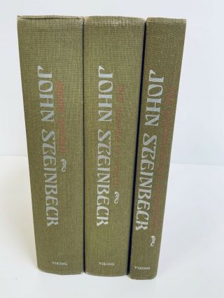 Vintage Set Of 3 Books By John Steinbeck (hardcover) Viking Press 1953,  1961