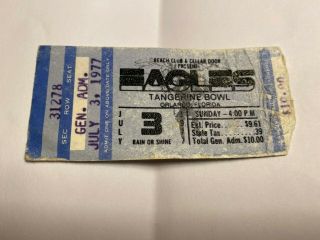 The Eagles,  Vtg Concert Ticket Stub 1977 Tangerine Bowl,  Orlando,  Fl Beach Club