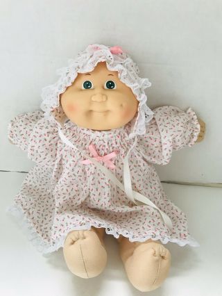 1985 Vtg Cabbage Patch Kids Baby Girl Green Eyes/Dimple Bald 2