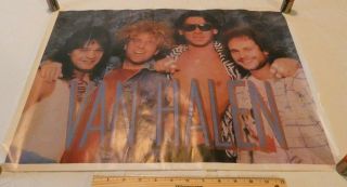 Vintage 80s Van Halen / Van Sammy Hagar Color Poster 22.  5 " X 17.  5 " Rare