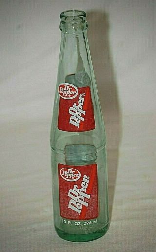 Old Vintage 1986 Advertising Dr.  Pepper Beverages Soda Pop Bottle Glass 10 Oz.