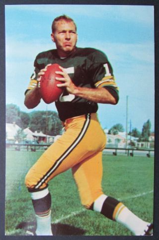 1960s Vintage Green Bay Packers Postcard - Hall Of Fame Quaterback Bart Starr