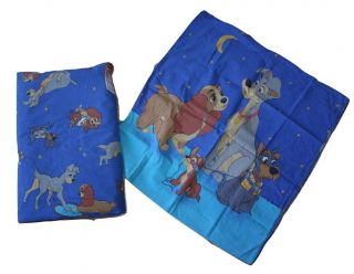 Vintage Disney Cti Lady & The Tramp Duvet Cover,  Pillowcase Twin Bed Fabric