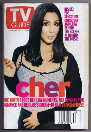 Vintage Tv Guide August 21,  1999 No Label Cher Christina Aguilera