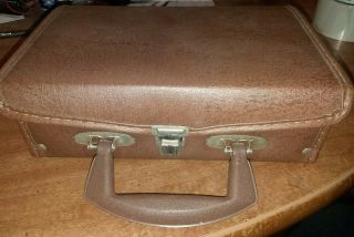 Vintage Lebo Cassette Tape Holder Carry Case 12 Slots Brown Faux Leather