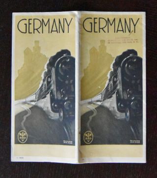 1930 Railway Map Of Germany,  Travel Info - Richard Friese - English Text