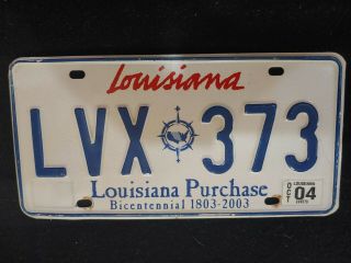 Louisiana Purchase License Plate - Lvx 373