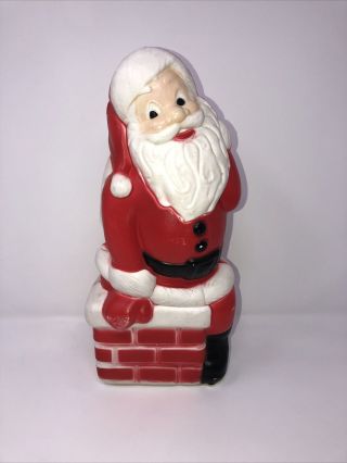 Vintage 14 Inch Blow Mold Santa Clause Christmas (missing Light Fixture)