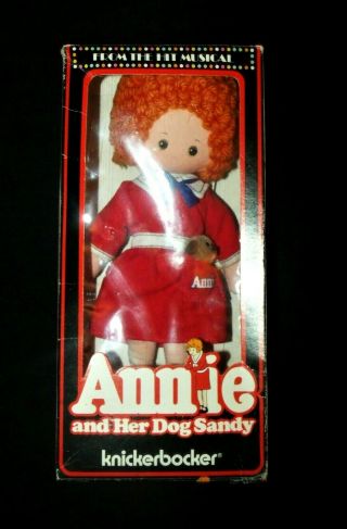 Vintage " Little Orphan Annie & Her Dog Sandy " Rag Doll 1977 Knickerbocker W /box