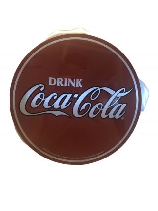 Vintage 1999 Drink Coca Cola Bottle Cap Button Display Sign Aluminum