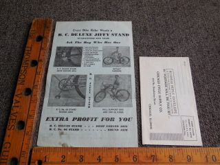 1930 Pre - War Bicycle Shop Counter Top Literature Chicago Cycle Jiffy Kick Stand