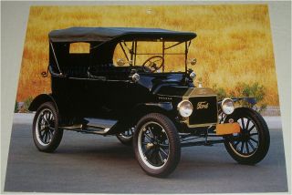 1915 Ford Model T Touring Car Print (black,  Black Top)