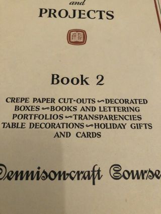 Vintage Set of 4 1929 SCHOOL CRAFTS and PROJECTS Dennison - craft Course Books 1 - 4 3
