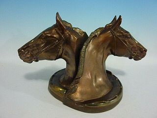 Vintage Dodge Inc.  Gladys Brown Designed Horse Head Bookends / Bronze Finish