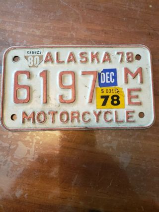 1978/1980 Alaska Motorcycle License Plate