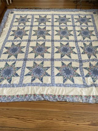 Vintage Handmade Star Pattern Quilt By Arch Quilts