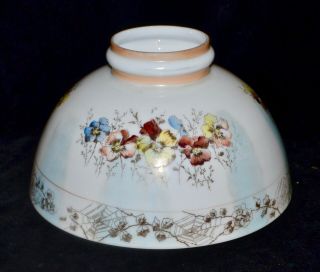 Vintage Period Painted Decorated Glass Kerosene Lamp Shade 1890s B & H Rayo