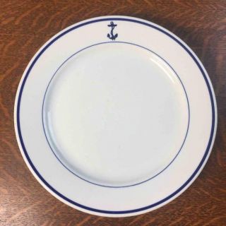 Vintage Buffalo China Us Navy Fouled Anchor 9 3/4 " Dinner Plate Restaurantware