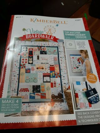 Kimberbell Vintage Boardwalk Machine Embroidery Cd And Book Kd807