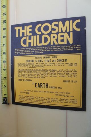 Hal Jepsen COSMIC CHILDREN Surf Film Vintage Movie Poster Handbill 2