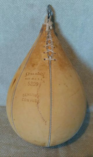 Vintage Spalding Cowhide Boxing Punching Speed Bag 5209 Usa Made