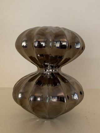 Vintage Jonathan Adler " Cactus " Vase Platinum 4 1/2 " Pot A Porter