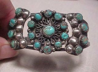 Vintage Silver & Turquoise Cuff Bracelet