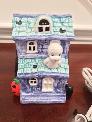 Vintage “casper The Friendly Ghost” Halloween Ceramic Lighted Haunted House 1987