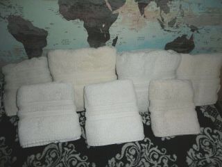 Vintage Ralph Lauren Basic Cameo & White (7pc) Bath & Hand Towel Set