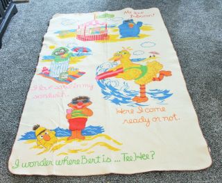 Vintage Chatham Muppet Characters Sesame Street Wool Beach Blanket