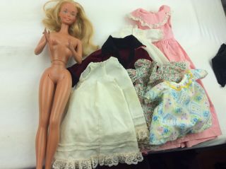 Vintage Size Barbie 18 " Fashion Doll 1976 Mattel Star Face - Clothing