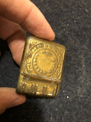 Vintage Diamond Match Co.  Brass Match Safe