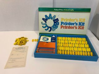 Vintage Fisher Price Printers Kit Arts Crafts Kids Set Complete