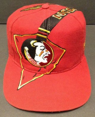 Vintage Florida State Seminoles Big Logo Snapback Baseball Cap Hat The Game