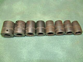 Vintage 8pc Craftsman Usa Impact Socket Set - 7/16 " Thru 7/8 " =v= Series