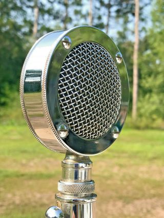Vintage Astatic D - 104 Microphone Chrome Lollipop with Stand 3
