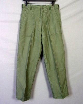 Vtg 60s 70s Vietnam Era Us Army Sateen Og - 107 Dsa 1969 Trousers Pants 31 X 29