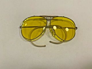 Vintage Tasco 1135 Y Shooter Cable Gold Yellow Lenses Aviator Glasses Korea