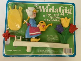 Vintage 1988 Artline Whirl - A - Gig Lawn And Garden Decoration 5145 Girl & Flowers