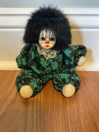 Vintage Q - Tee Clown Sand Doll 7 Inch Collectible Doll Rare Old Unique Antique