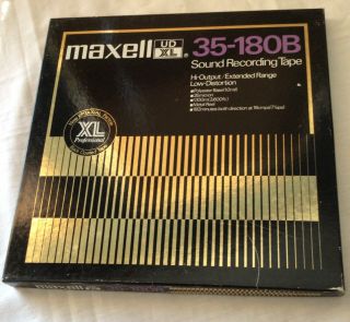 Vintage Maxell Udxl 35 - 180b 10.  5 " Metal Reel To Reel Tape Jazz Boxed
