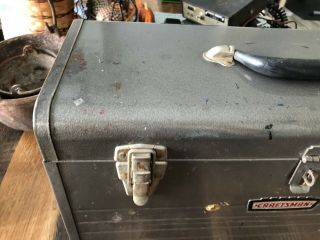 Vintage Craftsman Gray Metal Single Compartment Hand Tool Box 18” X 10” 2