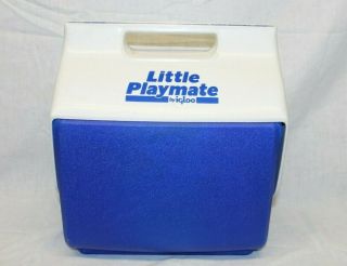 Little Playmate By Igloo Personal Cooler Blue & White Vintage
