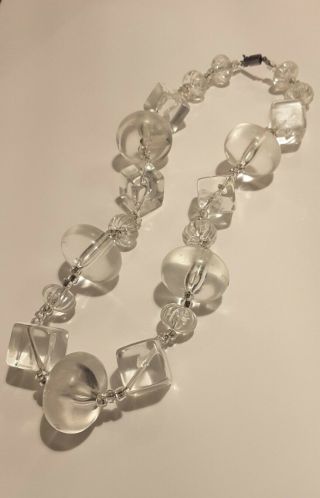 Vintage Chunky Clear Lucite Beaded Necklace