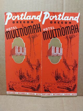 1930s Portland Oregon Vintage Travel Brochure Hotel Multnomah Or Pacific Nw