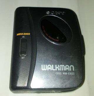 Vintage Sony Wm - Ex122 Mega Bass Cassette Walkman -