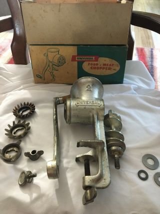 Vintage Universal No.  2 Food & Meat Chopper & Grinder Complete With Box