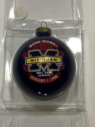 Vintage Ncaa Football University Of Michigan 1998 Rose Bowl Christmas Ornament