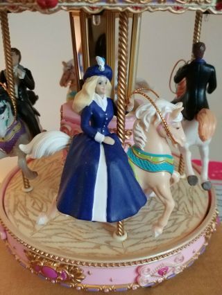 Vintage 1998 Mr.  Christmas Barbie Holiday Go Round Lighted Musical Carousel